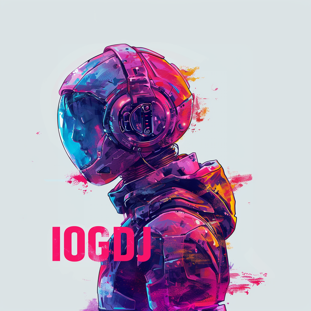 IOGDJ's pink and purple astronaut artwork
